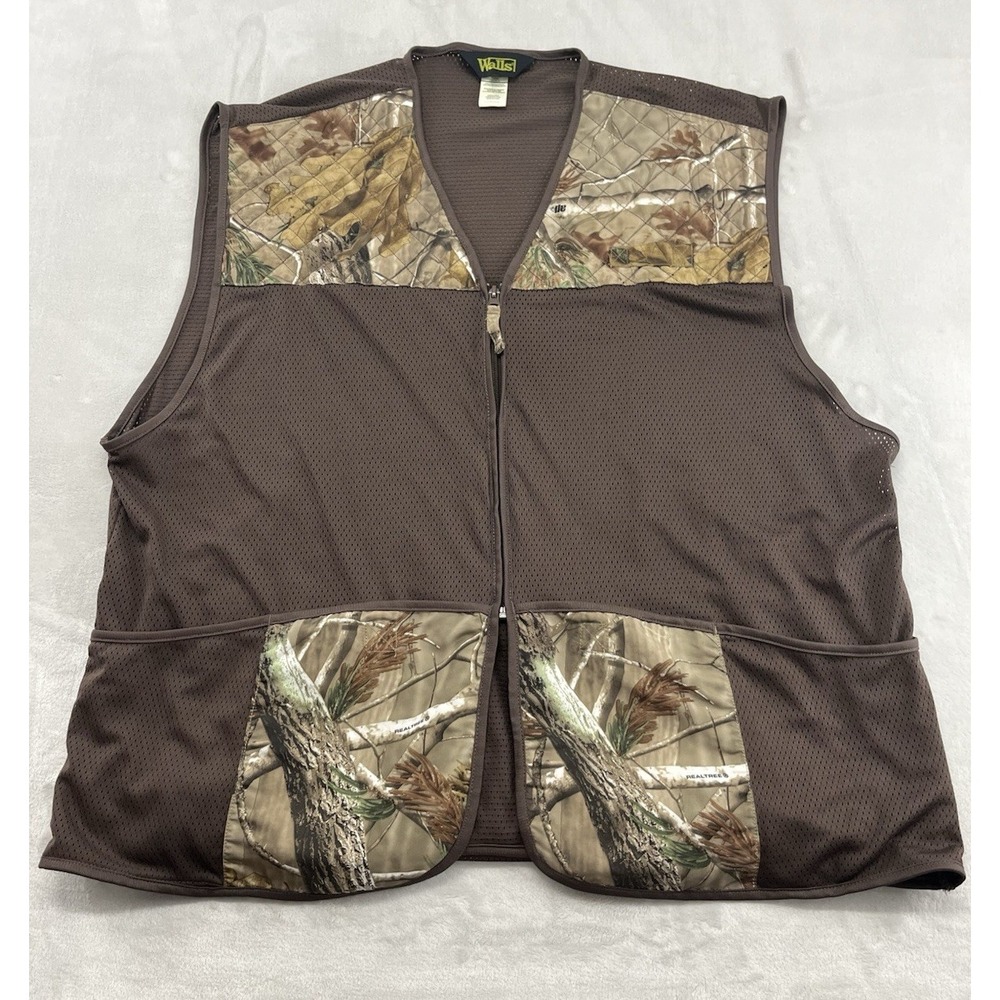 Walls Hunting Vest Men M Brown Realtree Camo Mesh Game Pouch Outdoors Good